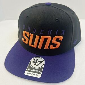 '47 Brand Phoenix Suns Wordmark Script Captain Snapback Hat Adjustable‎ Purple